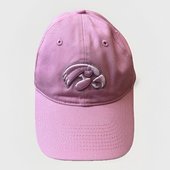 Iowa Hawkeyes Women's Football Cap One Size Pink Logo Cotton Sparkly Hat EUC - Picture 1 of 10